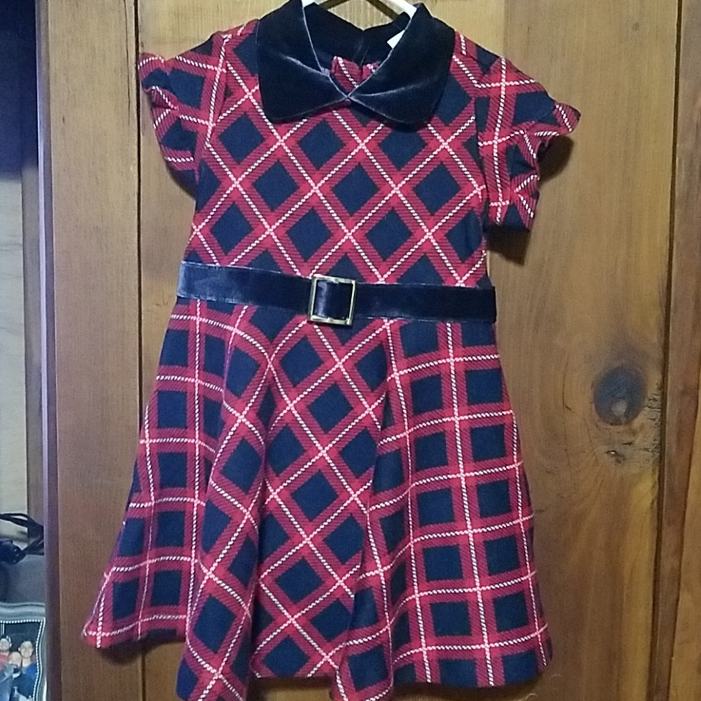 Janie & Jack red and blue sweater dress size 18-24
